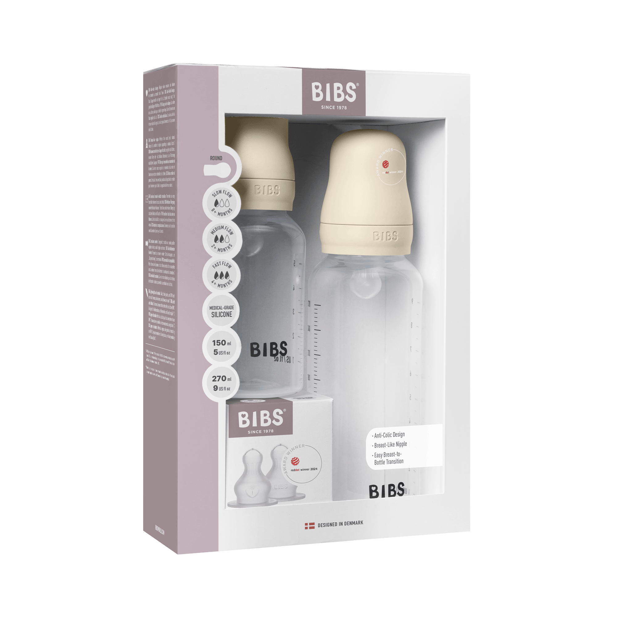 Juego de botellas Grow & Flow en color Marfil